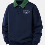 Velira Sweatshirts Tamsiai mėlyna / XS Atsipalaidavęs Milano Spaudos Kontrasto Polo Palaidinė