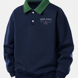 Velira Sweatshirts Tamsiai mėlyna / XS Atsipalaidavęs Milano Spaudos Kontrasto Polo Palaidinė