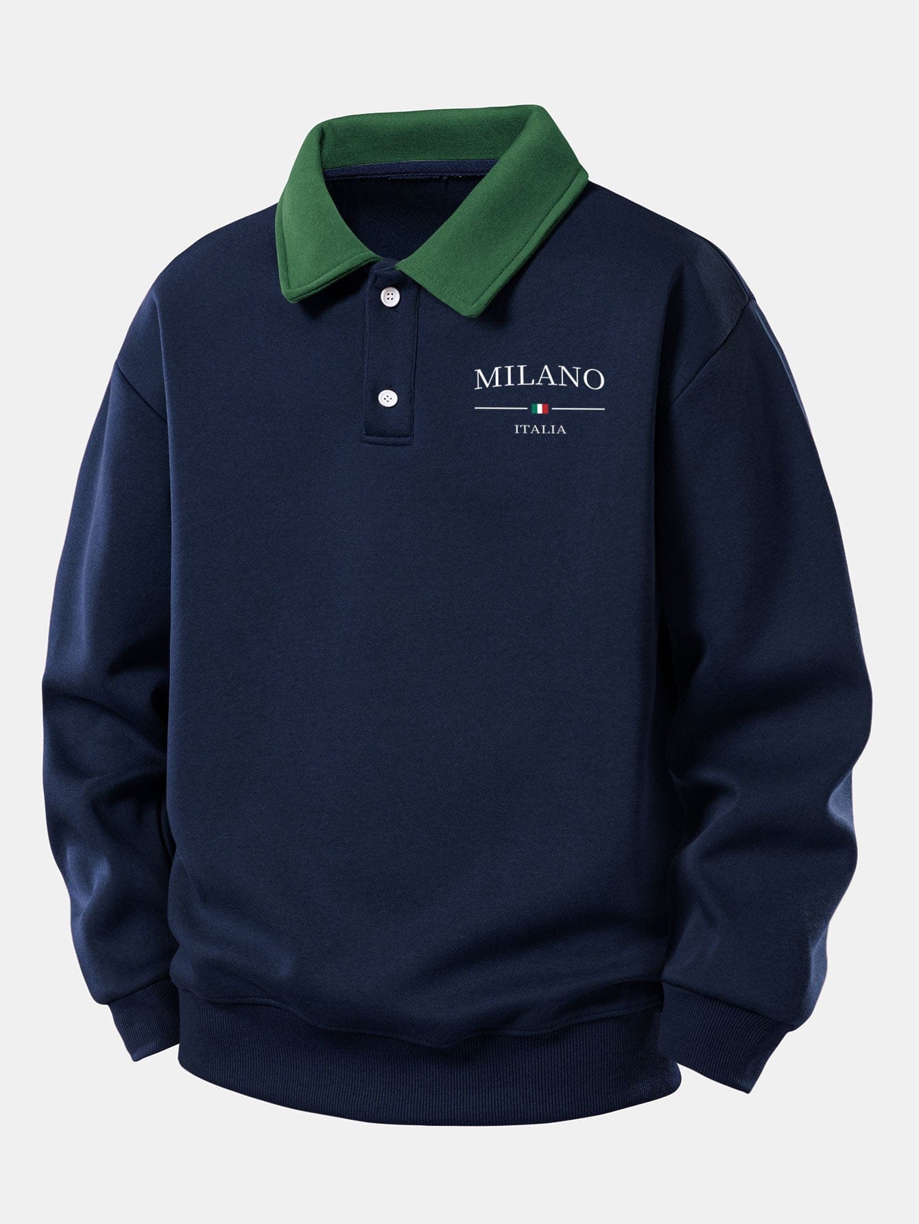 Velira Sweatshirts Tamsiai mėlyna / XS Atsipalaidavęs Milano Spaudos Kontrasto Polo Palaidinė
