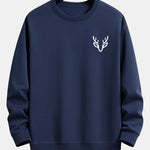 Velira Sweatshirts Tamsiai mėlyna / XS Elnių Galvos Spauda Laisvalaikio Puloveris