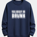 Velira Sweatshirts tamsiai mėlyna / XS Galbūt esate apsvaigęs spausdinimo laisvo kirpimo džemperis