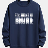 Velira Sweatshirts tamsiai mėlyna / XS Galbūt esate apsvaigęs spausdinimo laisvo kirpimo džemperis