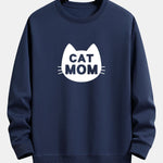 Velira Sweatshirts tamsiai mėlyna / XS Katės Mamos Spauda Laisvas Fit Palaidinukė