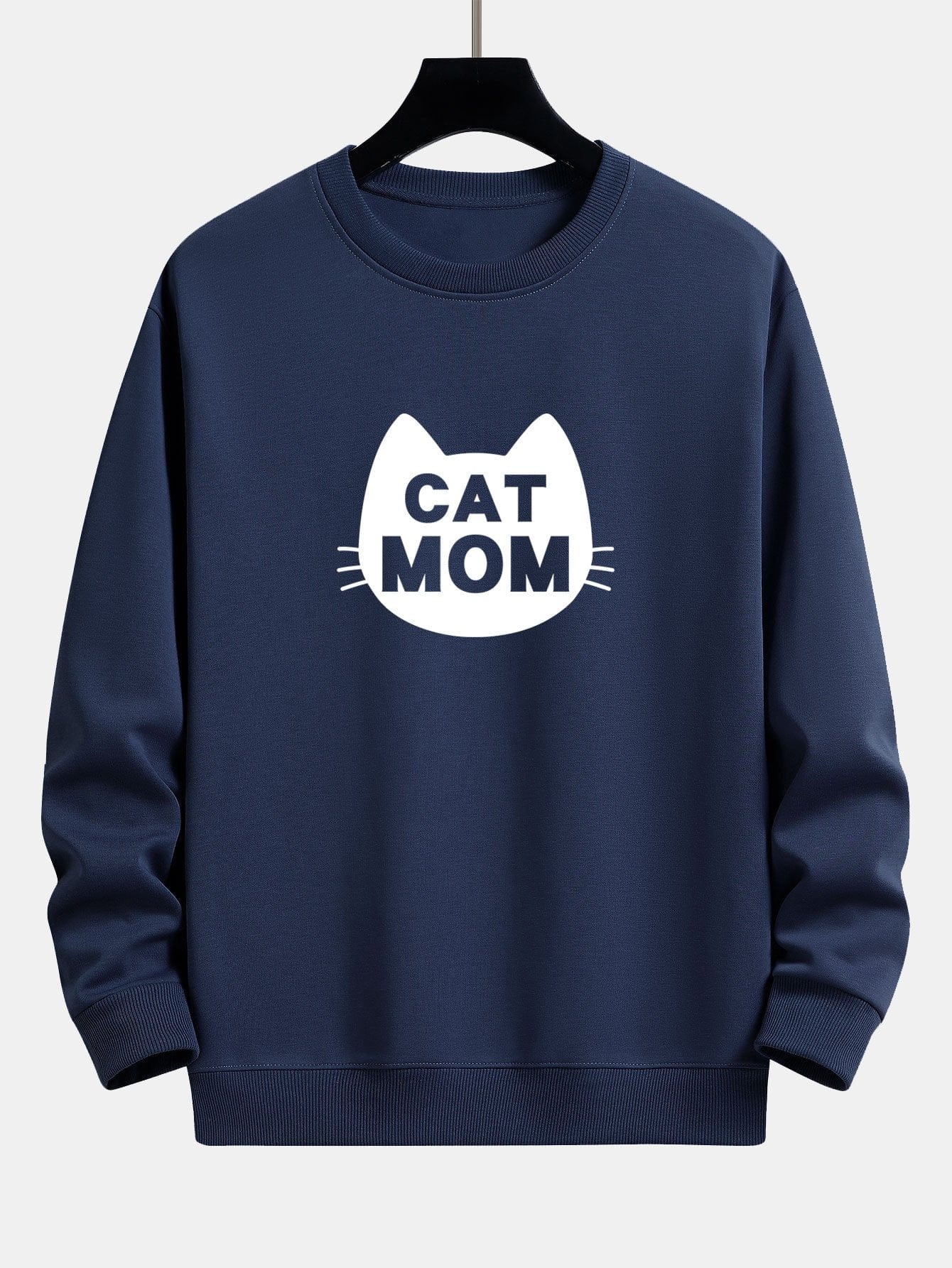 Velira Sweatshirts tamsiai mėlyna / XS Katės Mamos Spauda Laisvas Fit Palaidinukė
