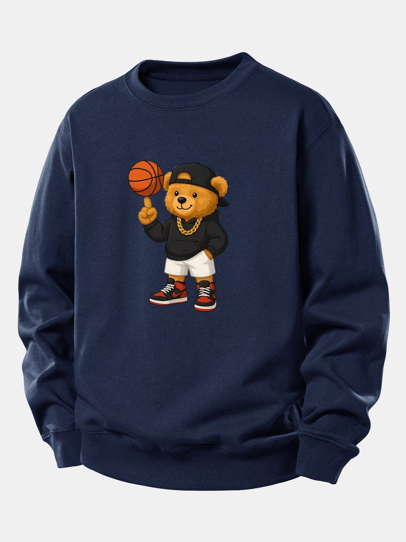 Velira Sweatshirts Tamsiai mėlyna / XS Krepšinio Meškos Spauda Laisvalaikio Palaidinė