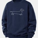 Velira Sweatshirts Tamsiai mėlyna / XS Linijos taksų spaudas laisvas džemperis