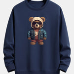 Velira Sweatshirts tamsiai mėlyna / XS Lokys Odinėje Striukėje Spauda Laisvas Švarkas
