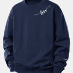 Velira Sweatshirts Tamsiai mėlyna / XS Meilės Spauda Laisvo Kirpimo Moteriškas Megztinis