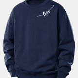Velira Sweatshirts Tamsiai mėlyna / XS Meilės Spauda Laisvo Kirpimo Moteriškas Megztinis