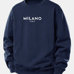 Velira Sweatshirts Tamsiai mėlyna / XS Milano spaudinys laisvas megztinis