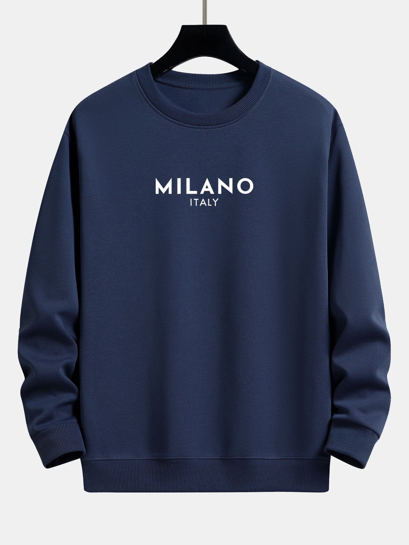 Velira Sweatshirts tamsiai mėlyna / XS Milano spaudinys laisvas prigludimas megztinis