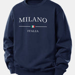 Velira Sweatshirts Tamsiai mėlyna / XS Milano Spaudos Laisvas Fit Mikina