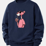 Velira Sweatshirts Tamsiai mėlyna / XS Rožinė Pantera Spauda Laisva Fit Džemperis