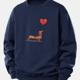 Velira Sweatshirts Tamsiai mėlyna / XS Širdies formos balionas šunų veislės printas laisvo kirpimo džemperis