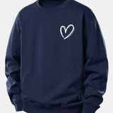 Velira Sweatshirts Tamsiai mėlyna / XS Širdies Raštas Laisvo Pjūvio Megztinis