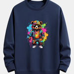 Velira Sweatshirts tamsiai mėlyna / XS Spalvingo Lokio Spauda Atsipalaidavęs Palaidinukas