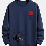 Velira Sweatshirts tamsiai mėlyna / XS Tapyba su saulėlydžiu ant audinio, laisvo kirpimo džemperis