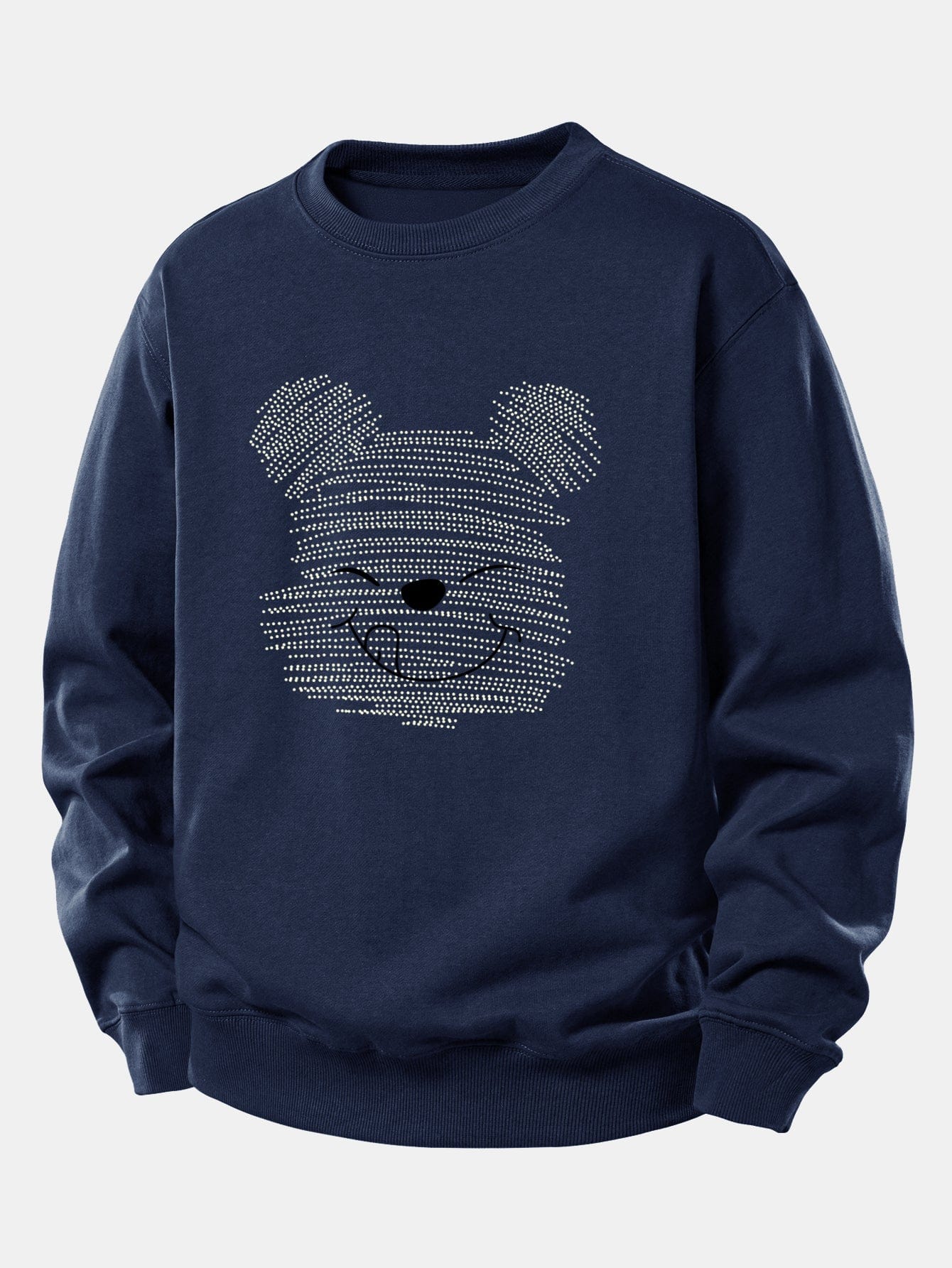 Velira Sweatshirts Tamsiai mėlyna / XS Taškuotas meškiukas spauda laisvas megztinis
