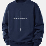 Velira Sweatshirts Tamsiai mėlyna / XS Tikėjimo spauda laisvo kirpimo džemperis