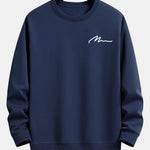 Velira Sweatshirts Tamsiai mėlyna / XS Vyrų šūkio spaudos laisvo kirpimo džemperis