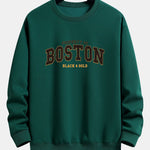 Velira Sweatshirts tamsiai žalia / S Boston Print Relax Fit Palaidinė