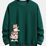 Velira Sweatshirts tamsiai žalia / S Karinio Katino Spauda Laisvalaikio Palaidinė