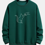 Velira Sweatshirts tamsiai žalia / S Katės Fist Bump Spaudimo Relax Fit Palaidinukė
