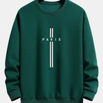 Velira Sweatshirts tamsiai žalia / S Paryžiaus Dryžuotas Laisvas Pritaikymas Sportinis Megztinis