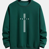 Velira Sweatshirts tamsiai žalia / S Paryžiaus Dryžuotas Laisvas Pritaikymas Sportinis Megztinis