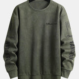 Velira Sweatshirts tamsiai žalia / S Raštinė Suede Crew Neck Džemperis