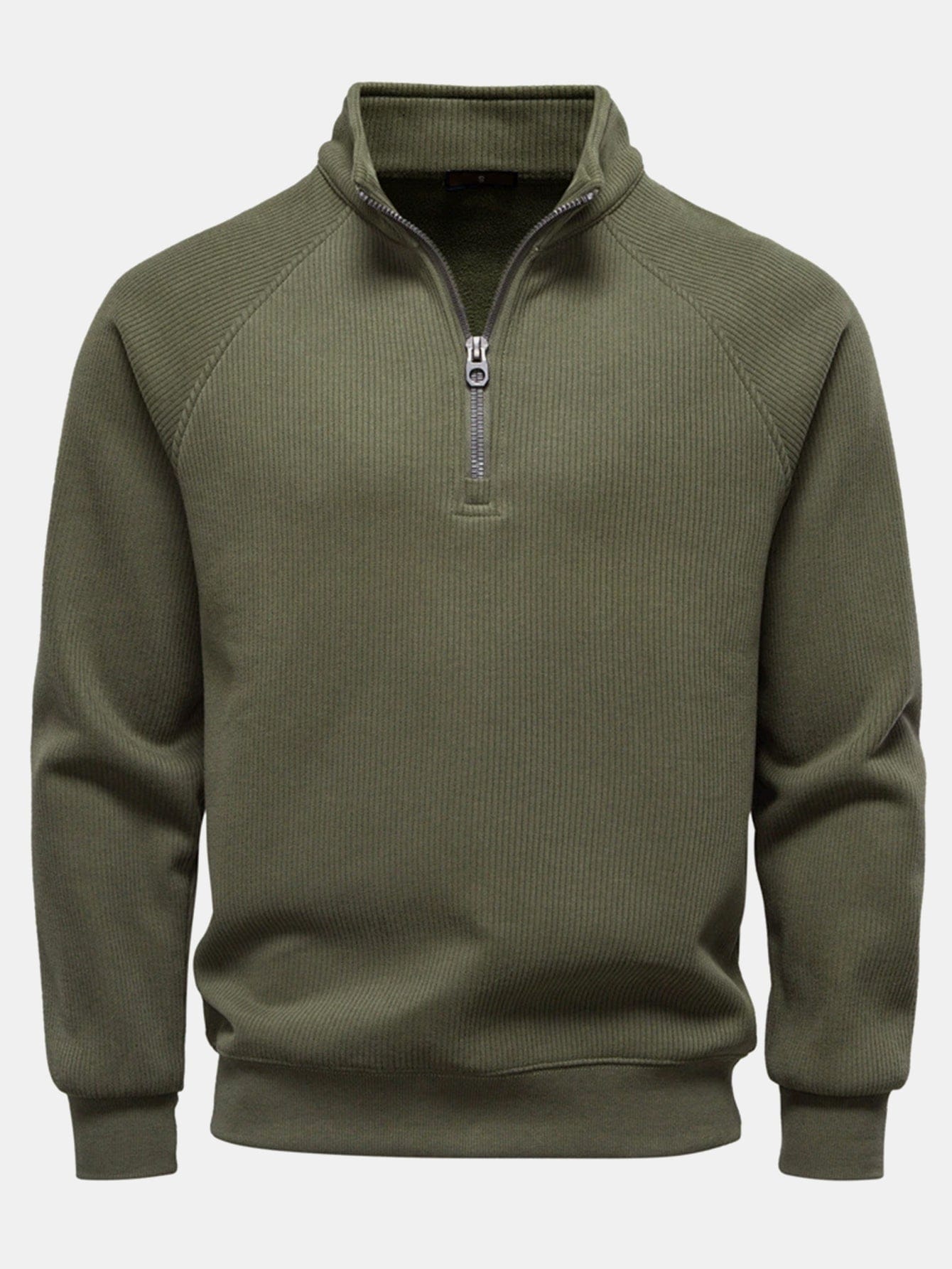 Velira Sweatshirts tamsiai žalia / S Ribota Raglano Rankovė Ketvirčio Užtrauktukas Svetimas