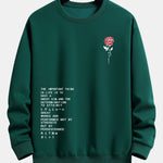 Velira Sweatshirts tamsiai žalia / S Rožinė šūkio spauda laisvo kirpimo megztinis
