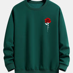 Velira Sweatshirts tamsiai žalia / S Rožių Rašto Laisvas Fit Megztinis