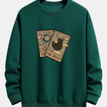 Velira Sweatshirts tamsiai žalia / S Saulės Mėnulio Katės Spaudas Laisvas Fit Megztinis