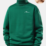 Velira Sweatshirts Tamsiai žalia / S Vyrų Print Teddy Fleece Pamušalu Kaklo Megztinis