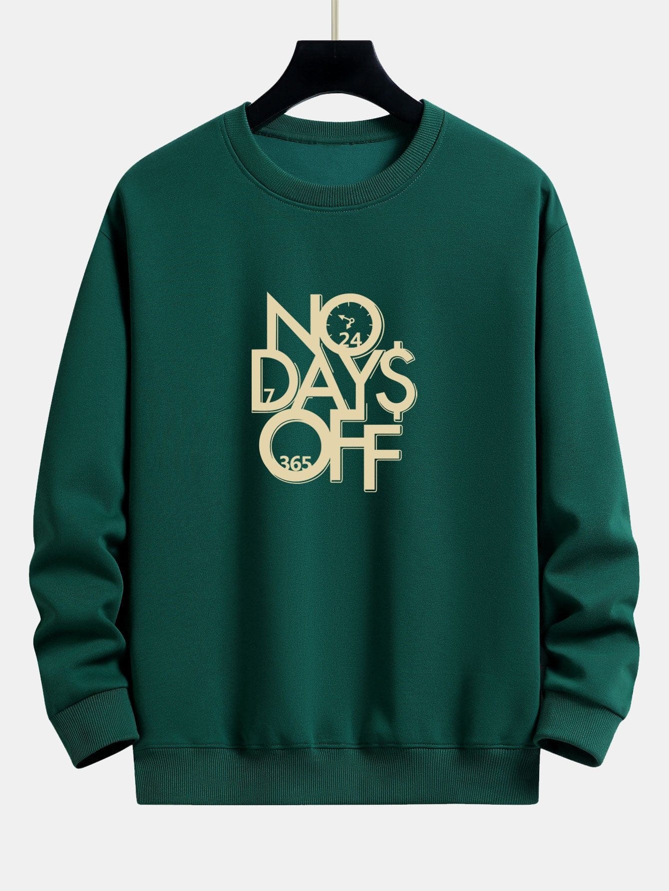 Velira Sweatshirts tamsiai žalia / XS Be poilsio dienų spausdinta laisva fit džemperis