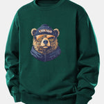 Velira Sweatshirts Tamsiai žalia / XS Čikagos Akiniai nuo saulės Lokio Spauda Laisvas Fit Megztinis