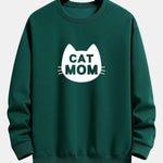 Velira Sweatshirts tamsiai žalia / XS Katės Mamos Spauda Laisvas Fit Palaidinukė