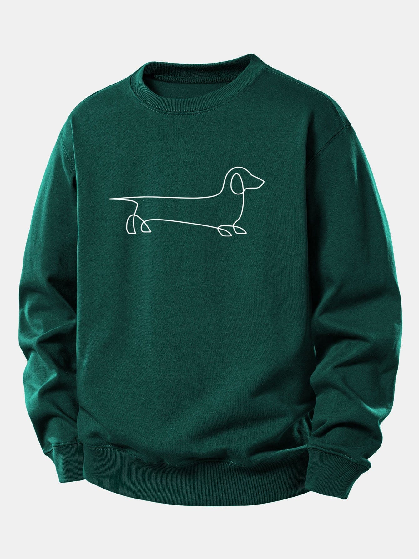 Velira Sweatshirts Tamsiai žalia / XS Linijos taksų spaudas laisvas džemperis