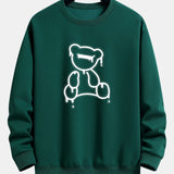 Velira Sweatshirts tamsiai žalia / XS Lino lokio atspaudo laisvas fit džemperis