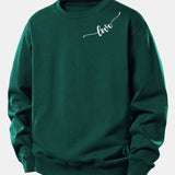 Velira Sweatshirts Tamsiai žalia / XS Meilės Spauda Laisvo Kirpimo Moteriškas Megztinis