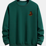 Velira Sweatshirts tamsiai žalia / XS Meškiuko Spaudas Atsipalaidavęs Džemperis