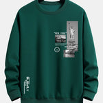 Velira Sweatshirts tamsiai žalia / XS Niujorko architektūros atspaudas laisvo kirpimo džemperis