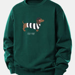 Velira Sweatshirts Tamsiai žalia / XS Prancūzų taksų spauda laisvo kirpimo džemperis