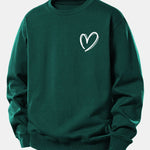 Velira Sweatshirts Tamsiai žalia / XS Širdies Raštas Laisvo Pjūvio Megztinis