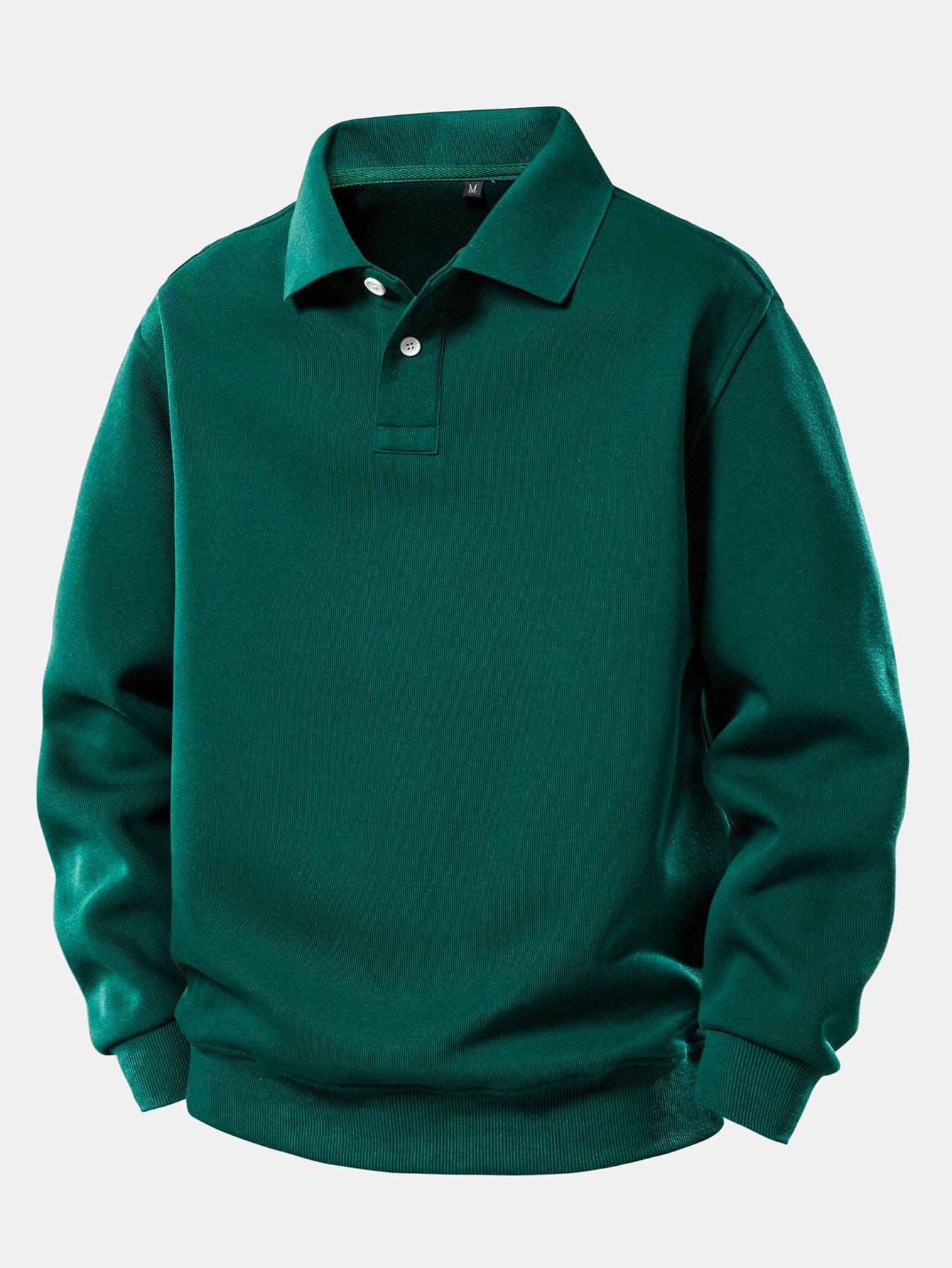 Velira Sweatshirts tamsiai žalia / XS Solidus polo apykaklės megztinis