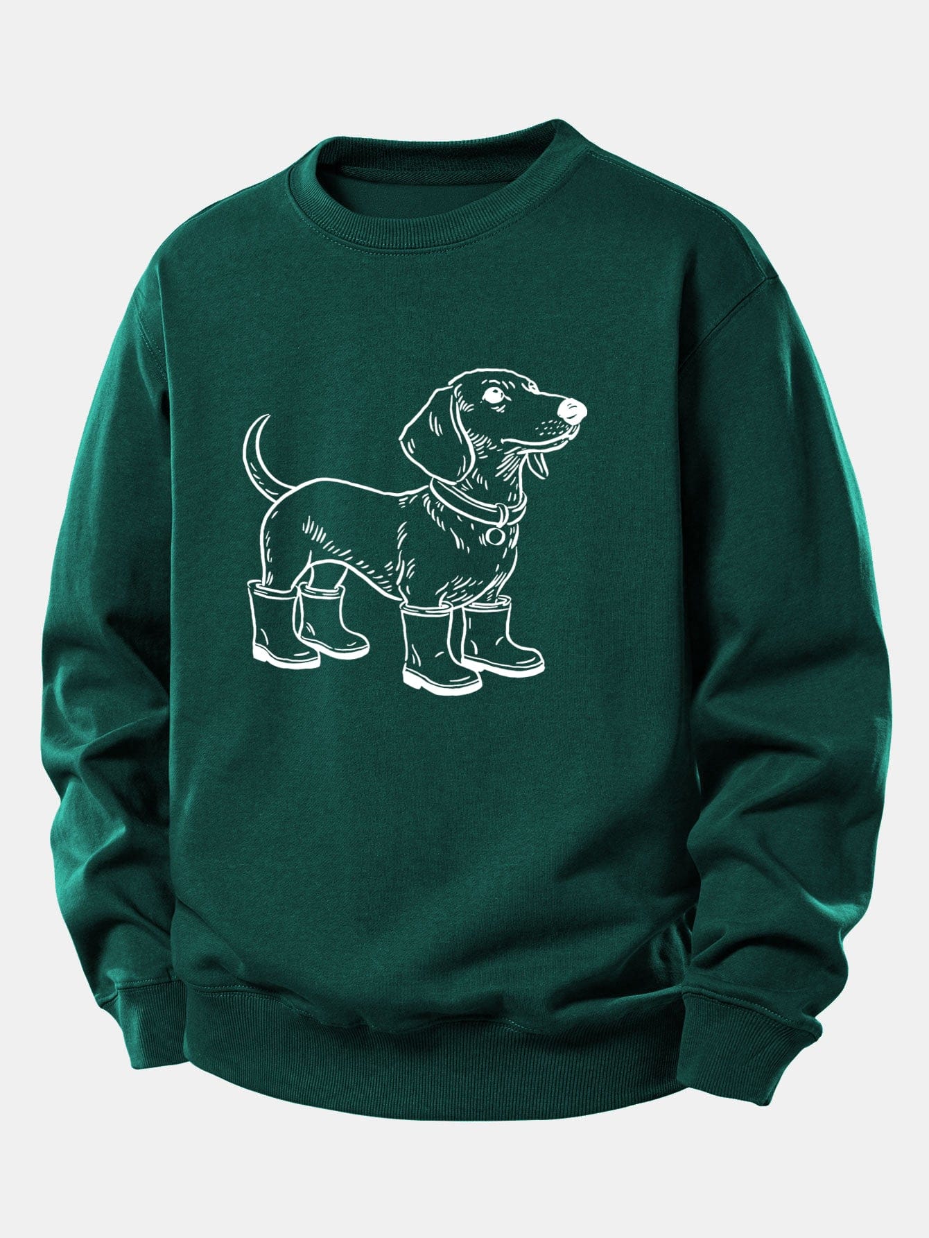Velira Sweatshirts Tamsiai žalia / XS Šuo Batai Spaudiniu Laisvalaikio Fit Palaidinukė
