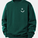 Velira Sweatshirts Tamsiai žalia / XS Šypsenėlės Spausdinimo Atsipalaidavęs Fit Megztinis