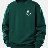 Velira Sweatshirts Tamsiai žalia / XS Šypsenėlės Spausdinimo Atsipalaidavęs Fit Megztinis