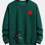Velira Sweatshirts tamsiai žalia / XS Tapyba su saulėlydžiu ant audinio, laisvo kirpimo džemperis